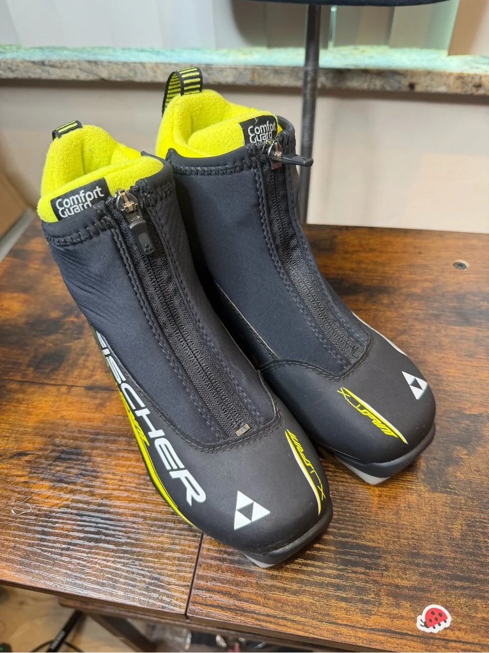 Fischer XJ Sprint junior cross-country ski boots black yellow Size EU36